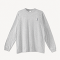 Collis FelixのグレーのロングスリーブTシャツを正面から撮影した商品画像。左胸にネイビーのブランドロゴが入っている。